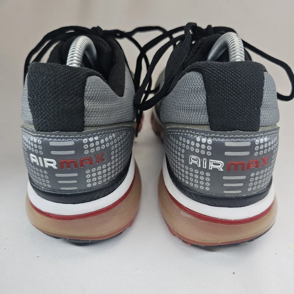 Nike Air Max 2009 Men's 8.5 Gray Black Red Running Shoes Sneakers 354744-003